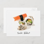Sushi verslaafd aan schattig Japans eten Briefkaart (Voorkant / Achterkant)
