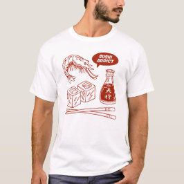 Sushi-verslaafde – Japans eten handgetekende kunst T-shirt