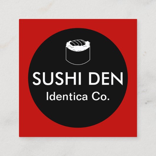sushi-vierkant vierkante visitekaartje (Achterkant)