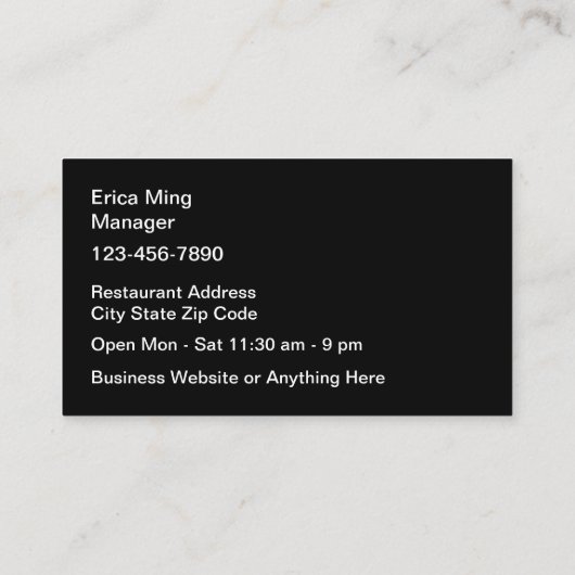 Sushi Vis Restaurant Visitekaartjes (Achterkant)