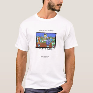 Sushi Vlees Markt Cartoon Grappige Heren T-shirt