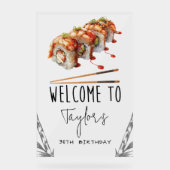 Sushi Volwassen Verjaardag Welkom gepersonaliseerd Acryl Bord (Voorkant)