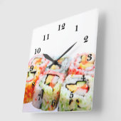 Sushi Wall Clock Vierkante Klok (Hoek)