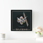 Sushi-wandklok Vierkante Klok (Huis)