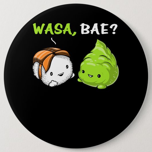 Sushi Wasabi Cute Couple Wasa Ronde Button 6,0 Cm (Voorkant)