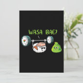 Sushi Wasabi Kawaii Japans grappige puns anime ota Kaart (Staand voorkant)