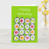 Sushi wasabi waterverf art kaart (Gele Bloem)