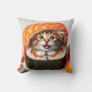 Sushi with a cat adorable colorful kussen
