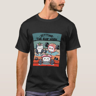 Sushi workout schattige gewichten fitness barbell t-shirt