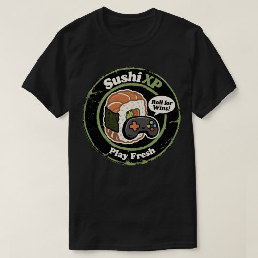 Sushi XP Play Fresh Gamer Food Fusion T-shirt (Design voorkant)