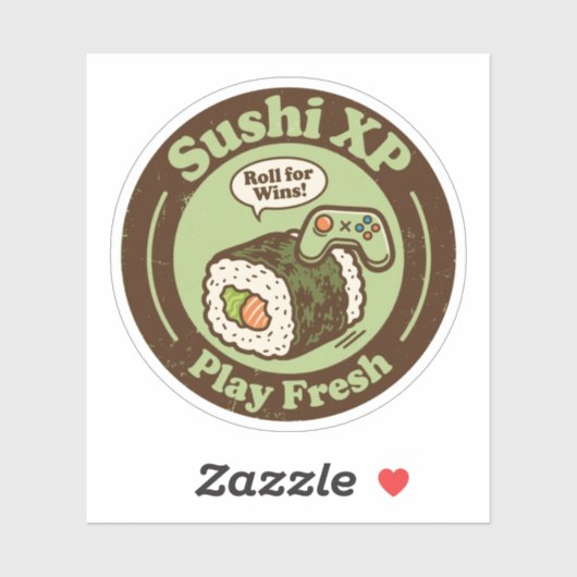 Sushi XP Play Fresh Roll voor Wins Gamer Sticker (Vel)