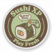 Sushi XP Play Fresh Roll voor Wins Gamer Sticker (Voorkant)