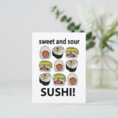 Sushi zoet en zure sushi briefkaart (Staand voorkant)