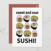 Sushi zoet en zure sushi briefkaart (Voorkant / Achterkant)