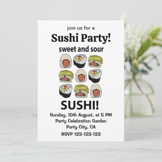 Sushi zoet en zure sushi kaart (Staand voorkant)