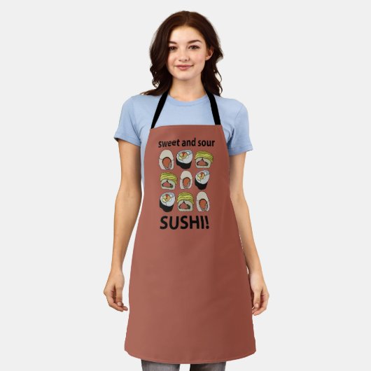 Sushi zoet en zure sushi schort (Gedragen)