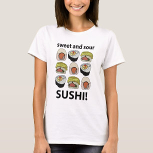 Sushi zoet en zure sushi t-shirt