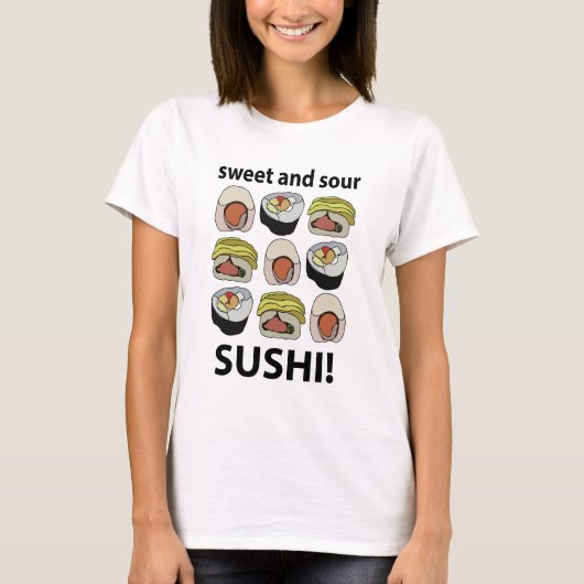 Sushi zoet en zure sushi t-shirt (Voorkant)