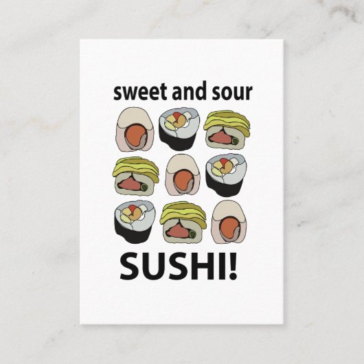 Sushi zoet en zure sushi visitekaartje (Voorkant)