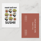 Sushi zoet en zure sushi visitekaartje (Voorkant / Achterkant)