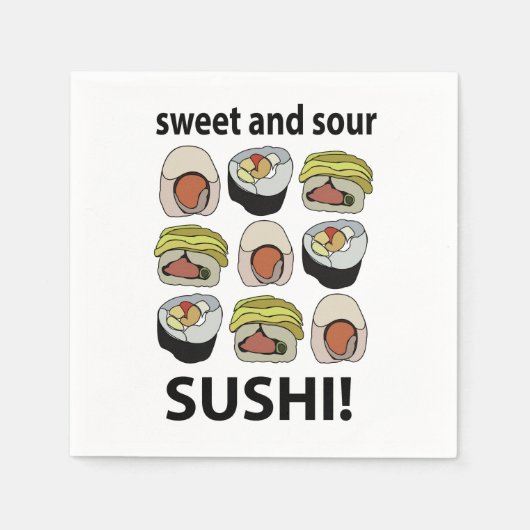 Sushi Zoete en Zure Sushi Feest Servet (Voorkant)