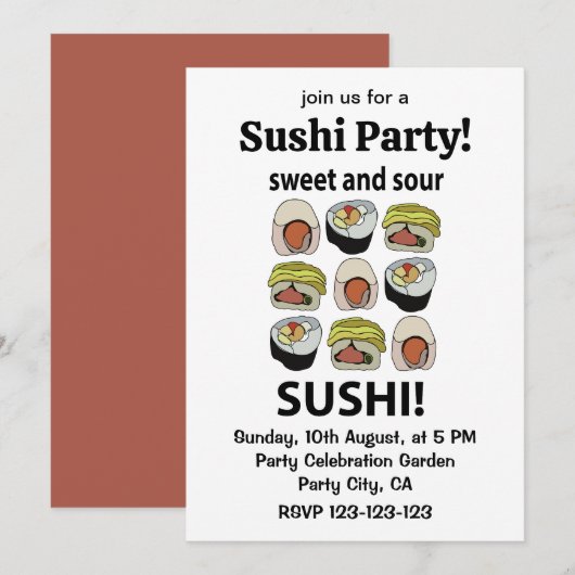 Sushi Zoete en Zure Sushi Kaart (Voorkant / Achterkant)
