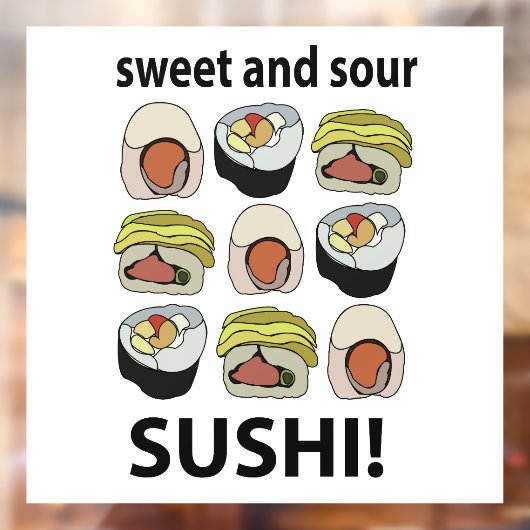 Sushi Zoetzure Sushi Japans Restaurant Raamsticker (Vel 2)