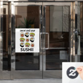 Sushi Zoetzure Sushi Japans Restaurant Raamsticker (Kantoordeur)