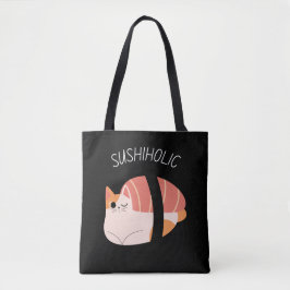 Sushiholic Cute Kat met Kawaii Sushi canvas tas