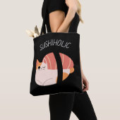 Sushiholic Cute Kat met Kawaii Sushi canvas tas (Dichtbij)