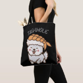 Sushiholic Cute Puppy met Kawaii Sushi canvas tas (Dichtbij)