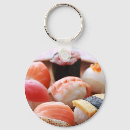 SUSHIMI Sushi Selection Wooden Plate Keychain (Voorkant)