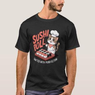 Sushirol Gemaakt met Purr-fectie Schattige Kat Ont T-shirt