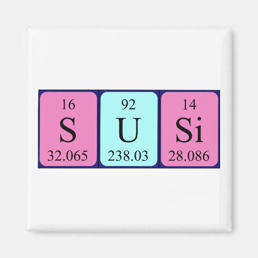 Susi periodieke table name magnet (Voorkant)