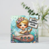SUSIE ~ Verjaardag Kaart ~ Onderzeeër ~ (Staand voorkant)