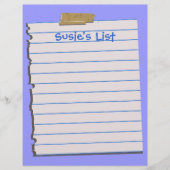 Susie's List Fun Letterhead Stationery (Voorkant)