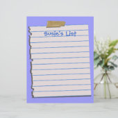 Susie's List Fun Letterhead Stationery (Staand voorkant)