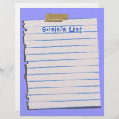 Susie's List Fun Letterhead Stationery (Voorkant / Achterkant)