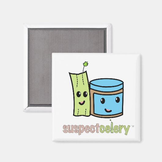 SuspectCelery™ Cute BFFs Celery + Peanut Butter Magneet (Voorkant / Achterkant)