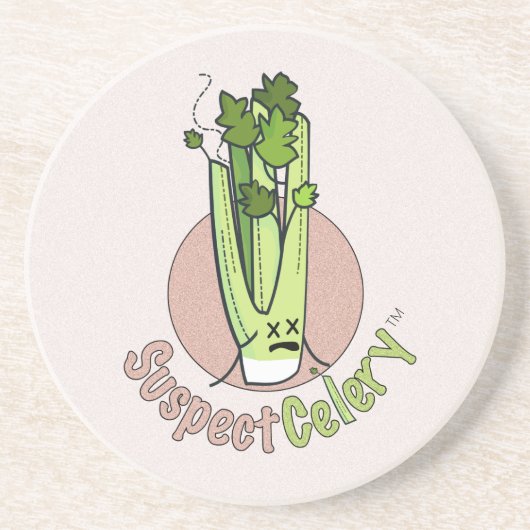SuspectCelery™ Official Girl Gamer Logo Sandstone Zandsteen Onderzetter (Voorkant)