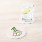 SuspectCelery™ Official Girl Gamer Logo Sandstone Zandsteen Onderzetter (Zijkant)