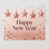 Suspended Stars Happy New Year Chic Modern Briefkaart (Voorkant)