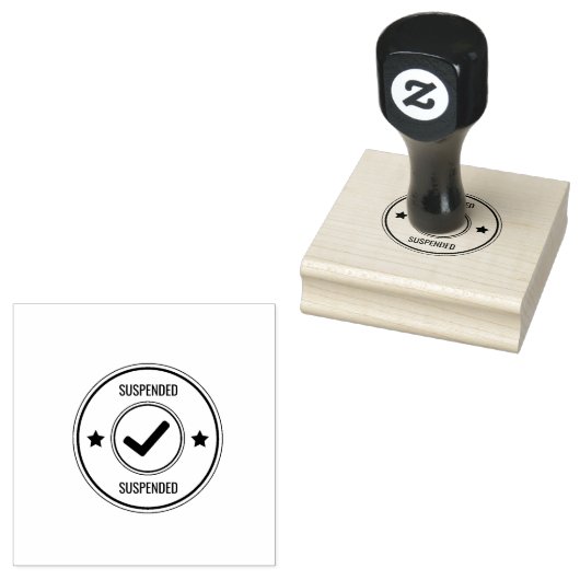 Suspended Text Business Suspension Mark Red Ink  Rubberstempel (Gestempeld)