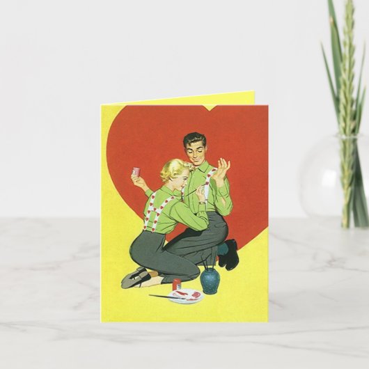  "Suspender Heart Art" Valentijnsdag Kaart (Voorkant)