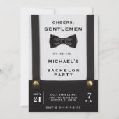 Suspenders Bowtie Cheers Gentlemen Bachelor Party Kaart (Voorkant)