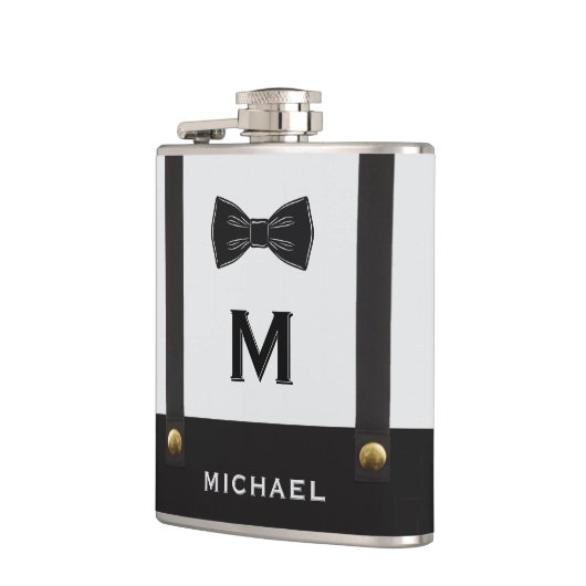 Suspenders & Bowtie Name Monogram Boy Heupfles (Links)