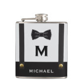 Suspenders & Bowtie Name Monogram Boy Heupfles (Voorkant)