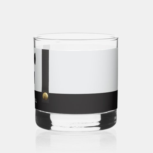 Suspenders & Bowtie Name Monogram Boy  Whisky Glas (Achterkant)