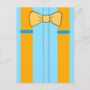 Suspenders en Bow Stropdas Boy's Birthday Party In Briefkaart