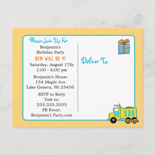 Suspenders en Bow Stropdas Boy's Birthday Party Ui Briefkaart (Achterkant)